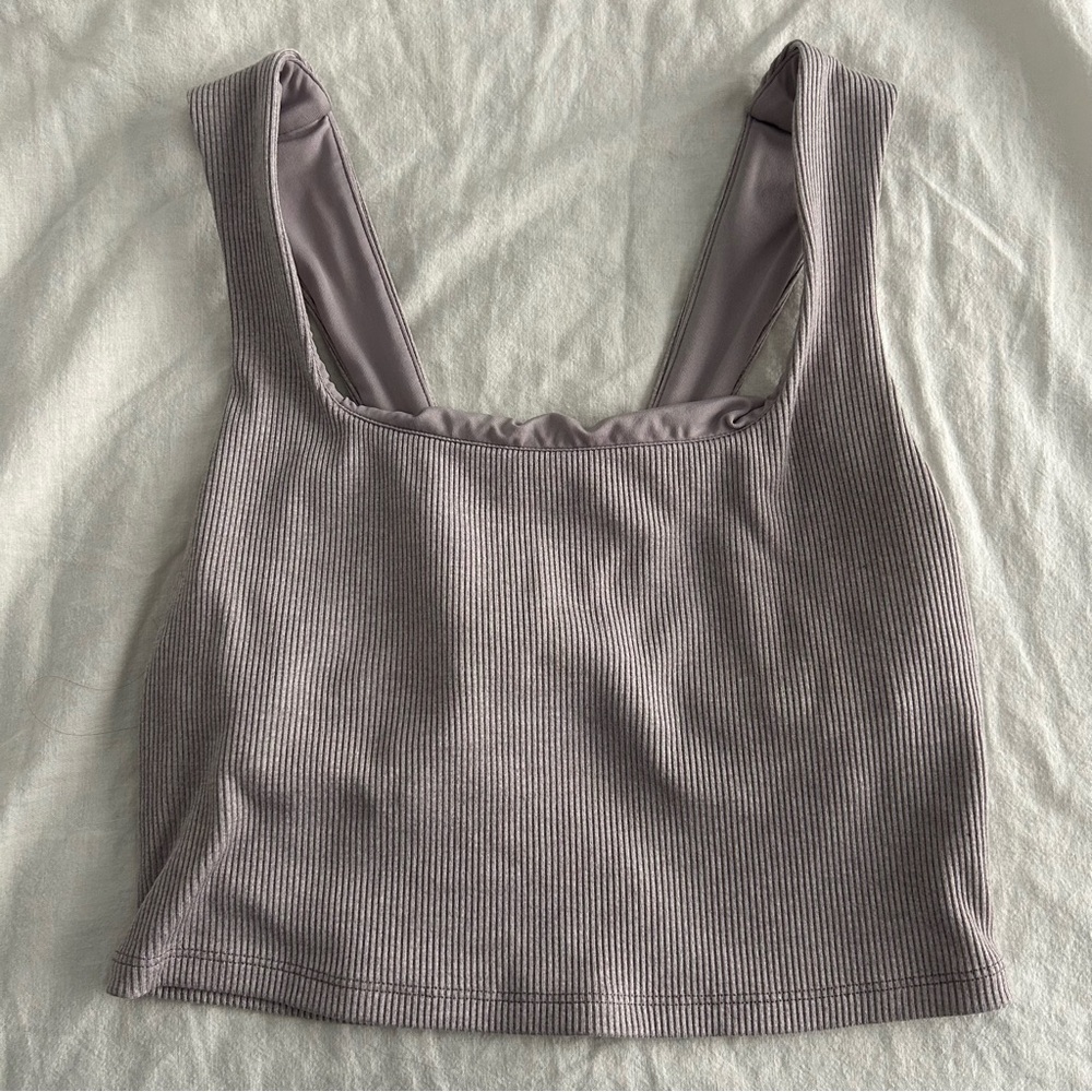 Alo Yoga Ribbed Square Neck Sports Bra